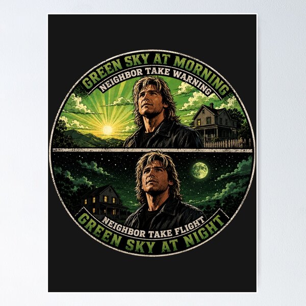 Item preview, green sky at night, green sky at morning designed and sold by American Artist Designs.
