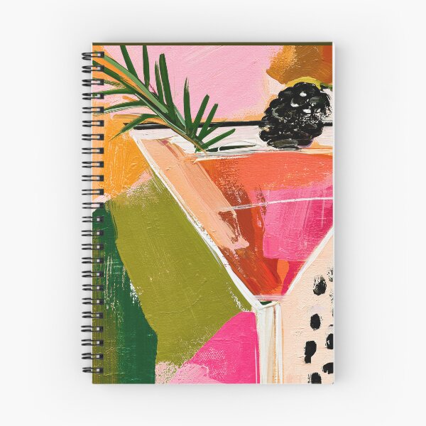 Item preview, Vibrant Martini Cocktail with Pine Garnish in a Bold Colorful Abstract Painting designed and sold by OlfactoART Studio.