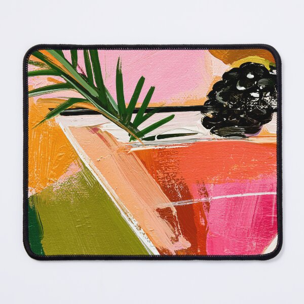Item preview, Vibrant Martini Cocktail with Pine Garnish in a Bold Colorful Abstract Painting designed and sold by OlfactoART Studio.