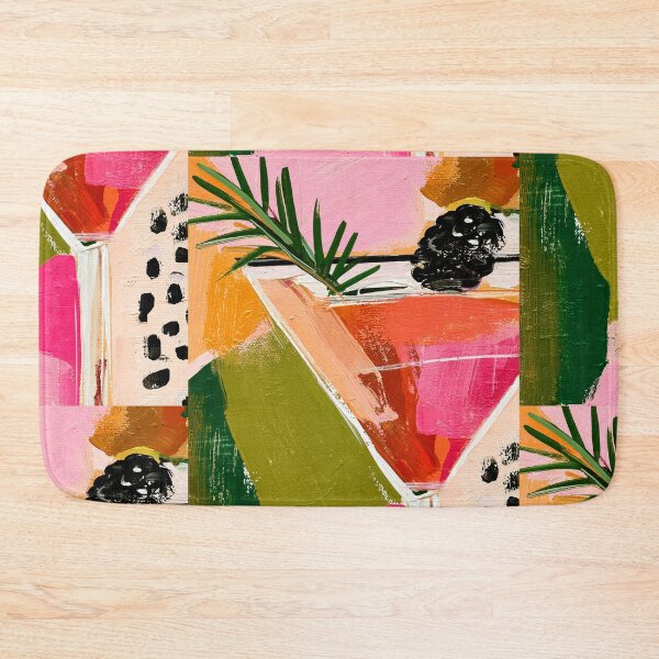 Item preview, Vibrant Martini Cocktail with Pine Garnish in a Bold Colorful Abstract Painting designed and sold by OlfactoART Studio.