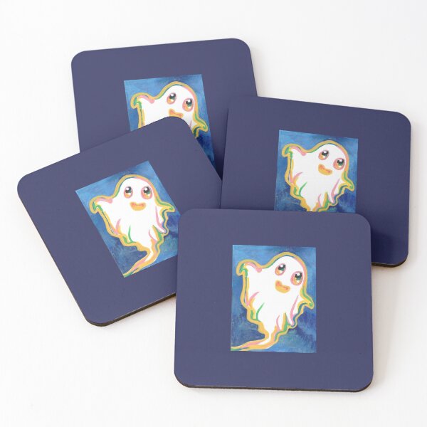 Item preview, Ghost Colorful Iridescent Art Prints Posters Wall Art Magnet Home Coffee Cup Decoration TShirt Stationary Notebook Magnet Hat Kitchen Work School Office Redbubble Shop designed and sold by Saritas Boutique Shop.