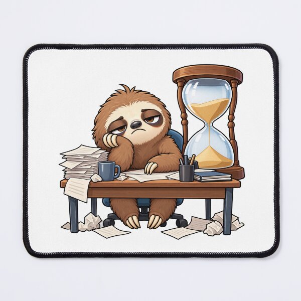 Item preview, Tired Sloth at Office Desk Waiting for Work to End Funny Animal Gift designed and sold by LABUTI-SHOP.