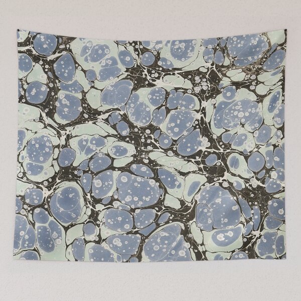 Item preview, Vintage Stone Marbling Pattern Powder Blue Mint designed and sold by footnotes-club.