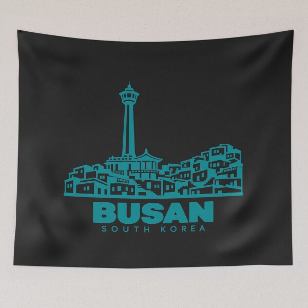 Item preview, Póster con el horizonte de Busan, Corea del Sur (Arte lineal) designed and sold by CMYKStudio.