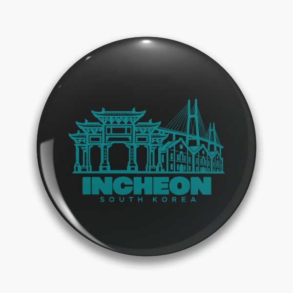 Item preview, Incheon South Korea Line Art Skyline Poster designed and sold by CMYKStudio.