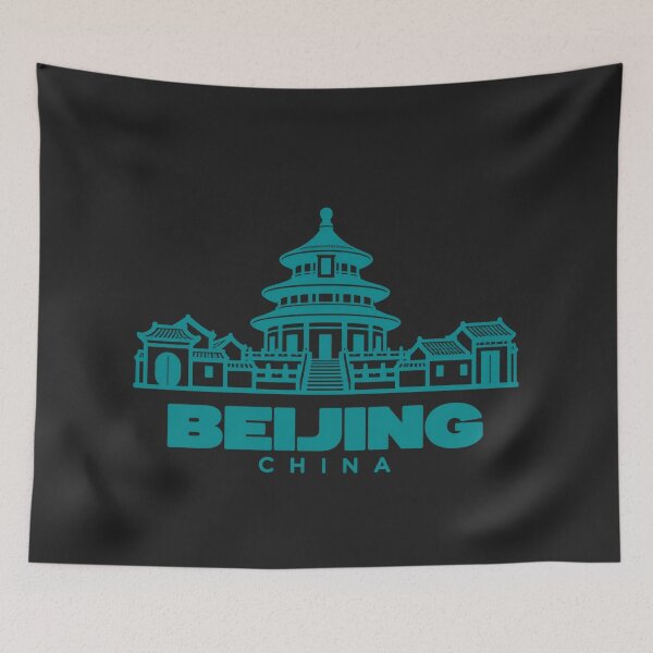 Artikelvorschau, Peking, China – Wahrzeichen-Poster mit Linienkunst entworfen und verkauft von CMYKStudio.