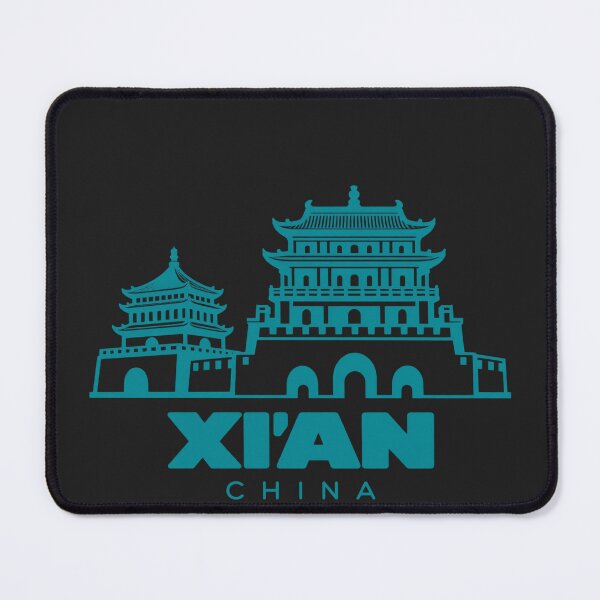 Item preview, Xi'an China Line Art Landmark Poster designed and sold by CMYKStudio.
