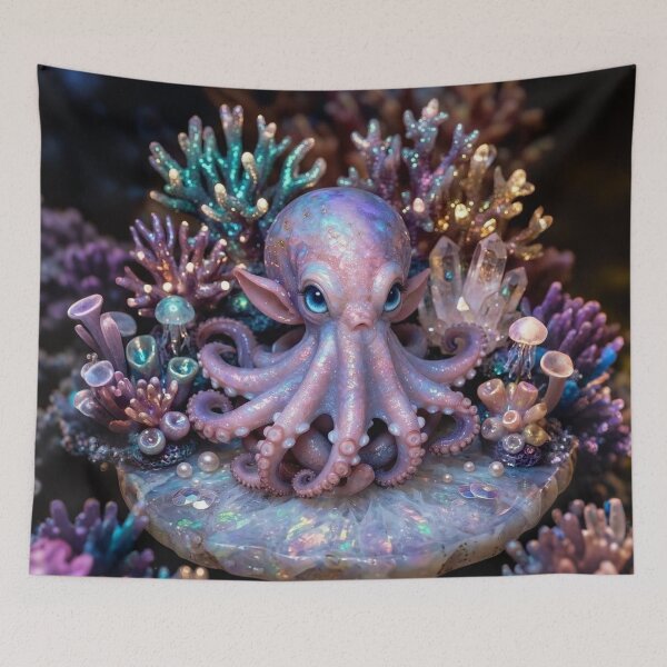Item preview, ​Opalescent Coral Octopus designed and sold by KingsArtworx 2.