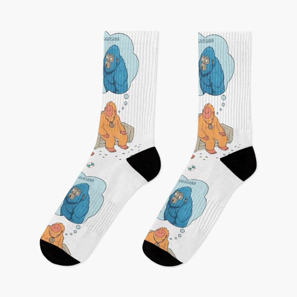 Item preview, Mentally in Savasana - Funny Bigfoot and Sasquatch Yoga Meditation Art designed and sold by Whimsy Trail Co.