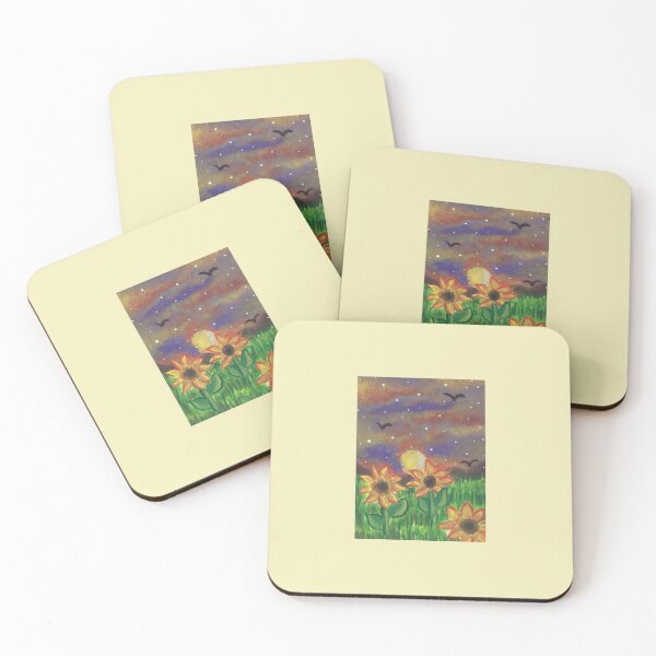 Item preview, Sunflower Fields Sunset Art Prints Posters Wall Art Magnet Home Coffee Cup Decoration TShirt Stationary Notebook Magnet Hat Kitchen Work School Office Redbubble Shop designed and sold by Saritas Boutique Shop.