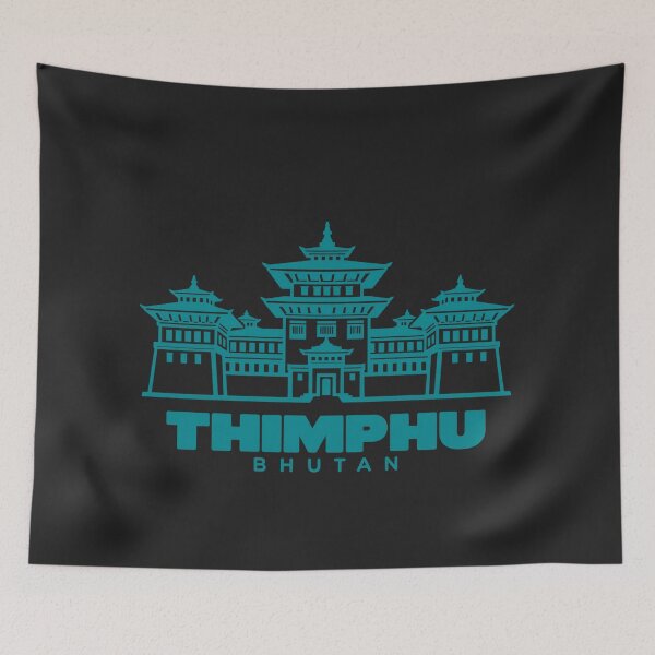 Item preview, Thimphu Bhutan Line Art Landmark Poster designed and sold by CMYKStudio.