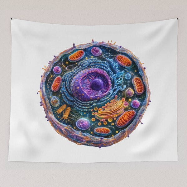 Item preview, Microscopic Cell Universe – Detailed Biological Cell Illustration designed and sold by builtforyou.