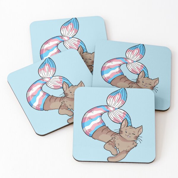 Item preview, Transgender Flag Mer-Cat designed and sold by Sobbingcj.