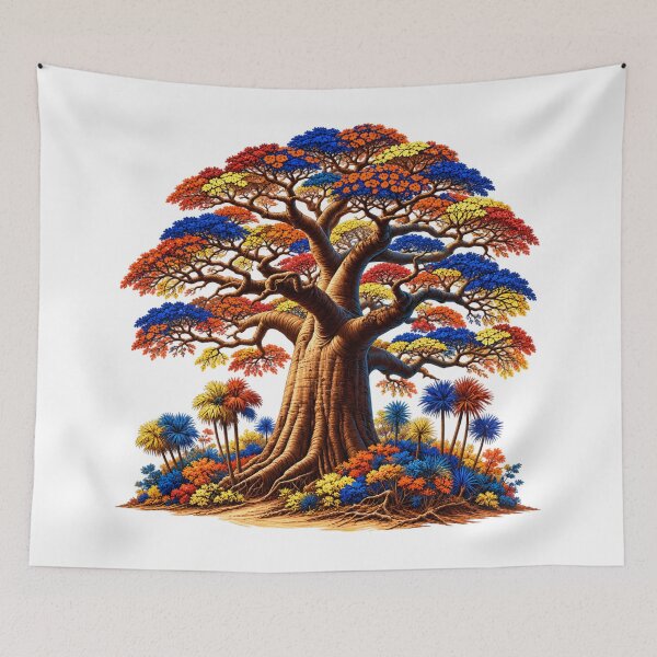 Aperçu de l'œuvre Majestic Multicolor Baobab Tree Cut Out créée et vendue par Awarrie.