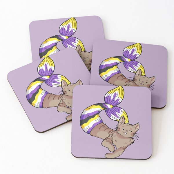 Item preview, Non-binary Flag Mer-Cat designed and sold by Sobbingcj.