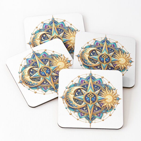 Aperçu de l'œuvre Celestial Compass and Key créée et vendue par syotos-ai.