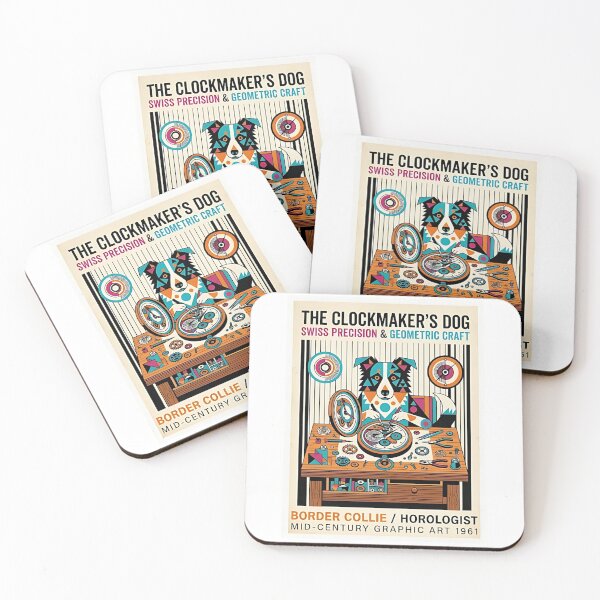 Item preview, Border Collie Clockmaker designed and sold by PictoVibe.