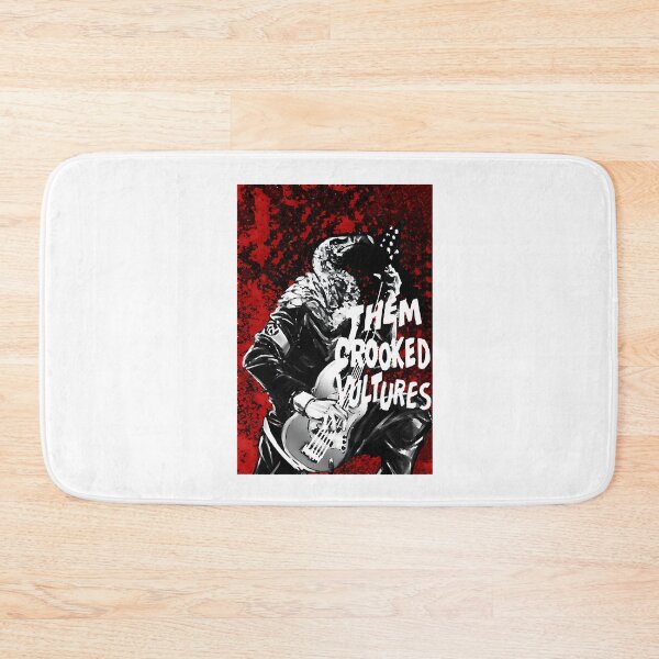 Artikelvorschau, Gitarrenspiel-Design inspiriert von den Crooked Vultures auf rotem Hintergrund entworfen und verkauft von artisticLoki.