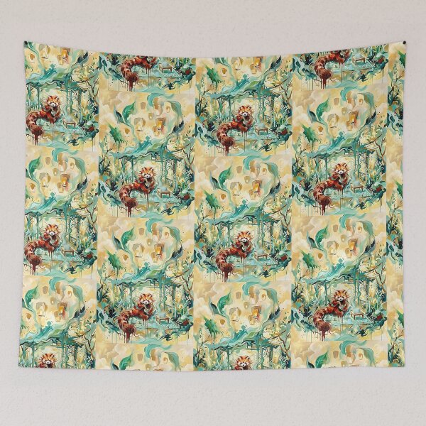 Item preview, Red Panda Tea Ceremony designed and sold by PictoVibe.