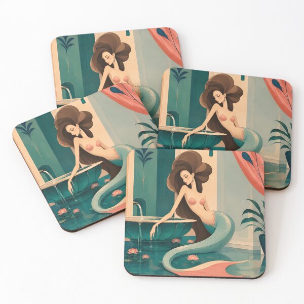 Item preview, Mermaid by the Fountain designed and sold by Mooncalf Market.
