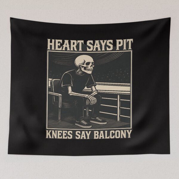 Item preview, Heart Says Pit Knees Say Balcony Skeleton Concert designed and sold by Thecreepofc.