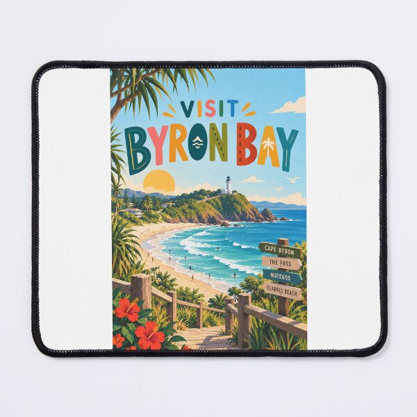 Artikelvorschau, Besuchen Sie Byron Bay mit dem Leuchtturm von Cape Byron, den Stränden und der australischen Surfküste. entworfen und verkauft von Places On Earth.