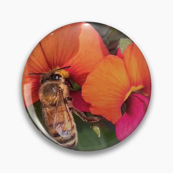Item preview, Bee on Australian Heart-Leaf Flame Pea designed and sold by Be Captured by Brittany Emma.
