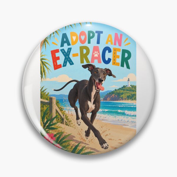 Item preview, Adopt an Ex-Racer Greyhound Running on a Tropical Beach designed and sold by Places On Earth.