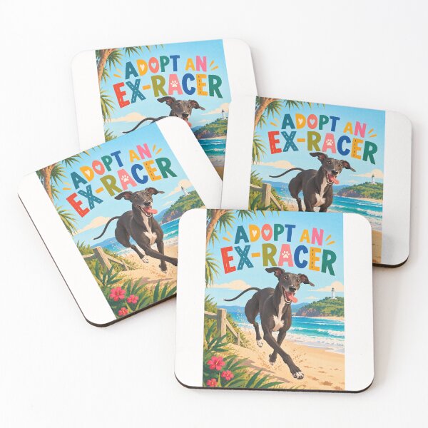 Item preview, Adopt an Ex-Racer Greyhound Running on a Tropical Beach designed and sold by Places On Earth.