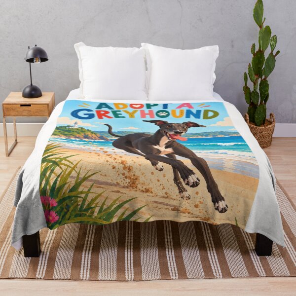 Item preview, Adopt a Greyhound Retired Racer Running Free by the Sea designed and sold by Places On Earth.