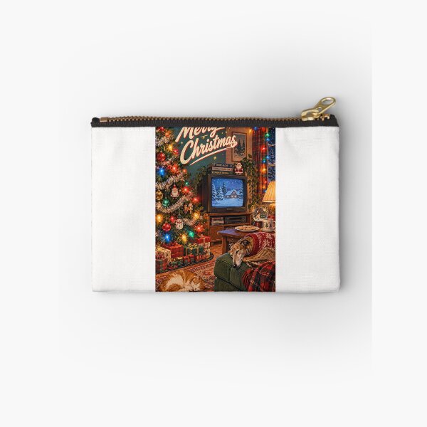 Item preview, Cozy Merry Christmas Eve with Greyhound, Cat and Retro Holiday Lights 90s Style designed and sold by Places On Earth.