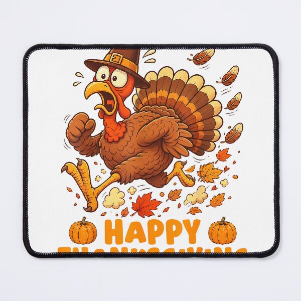 Item preview, Happy Thanksgiving Funny Turkey Running Autumn Pumpkin T-Shirt designed and sold by VibeCrafteria.