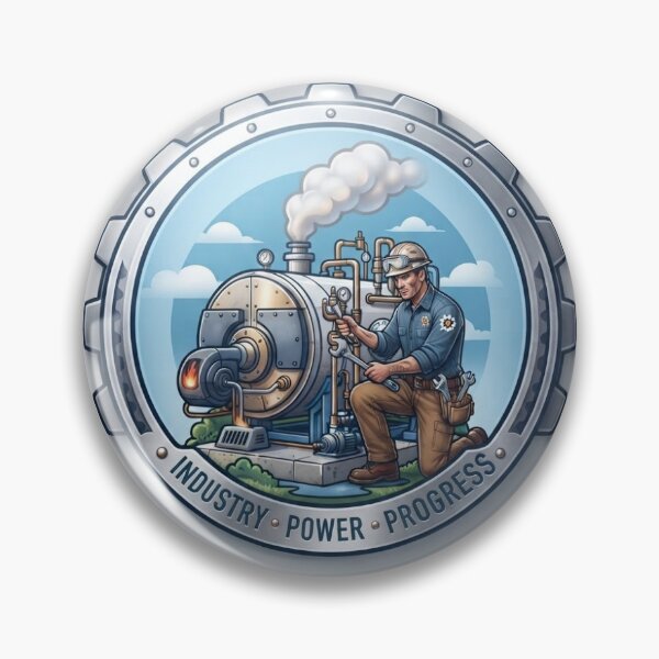 Item preview, Industrial Boiler Maintenance Engineer Tech Sticker designed and sold by abfuze.