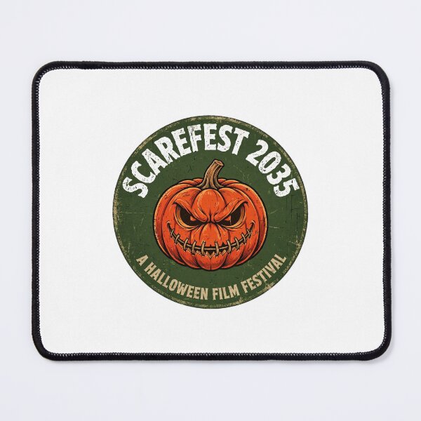 Item preview, Scarefest 2035 Halloween Film Festival Vintage Pumpkin Badge designed and sold by OmniaRozza.