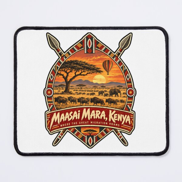 Item preview, Maasai Mara, Kenya Where The Great Migration Roams African Safari Wildlife Explorer Travel Souvenir designed and sold by HumansStuck12.