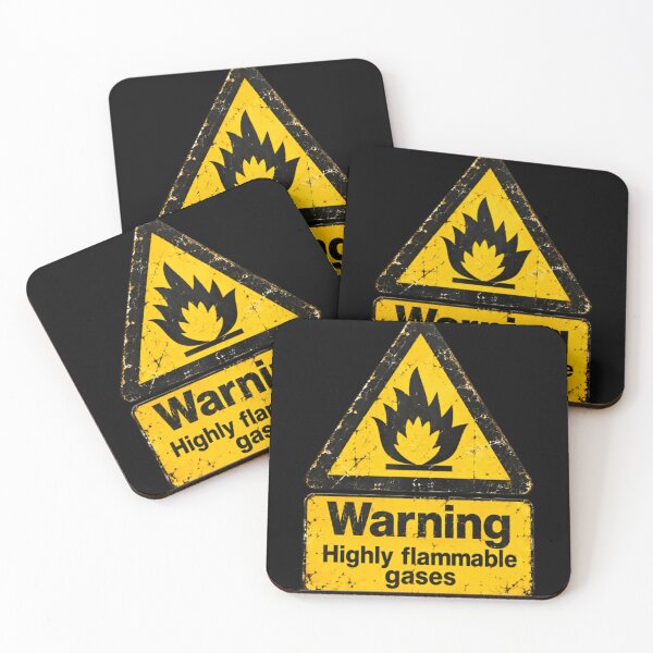 Item preview, Warning Highly Flammable Gases Safety Sign Hazard Industrial Chemical Fuel designed and sold by NightGlyph.