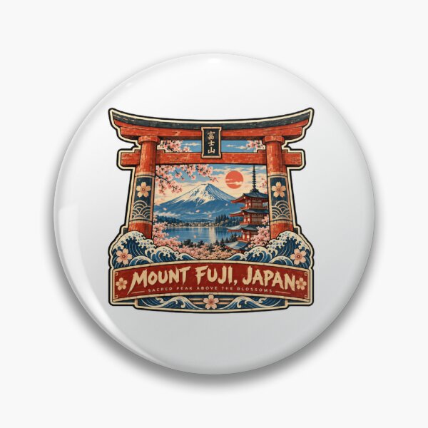 Item preview, Mount Fuji Japan Sacred Peak Above The Blossoms Japanese Travel Asia Tourism Landmark designed and sold by SkeletonsDanger.