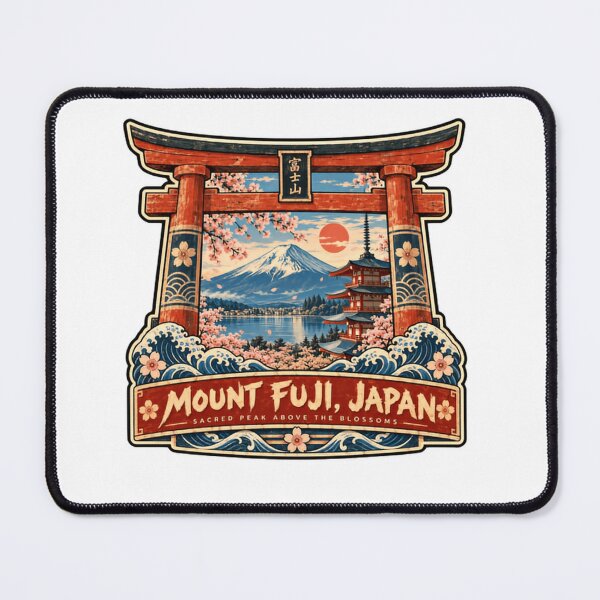 Item preview, Mount Fuji Japan Sacred Peak Above The Blossoms Japanese Travel Asia Tourism Landmark designed and sold by SkeletonsDanger.
