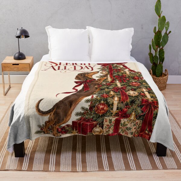 Item preview, Sleigh All Day Dachshund Decorating an Elegant Christmas Tree designed and sold by Places On Earth.