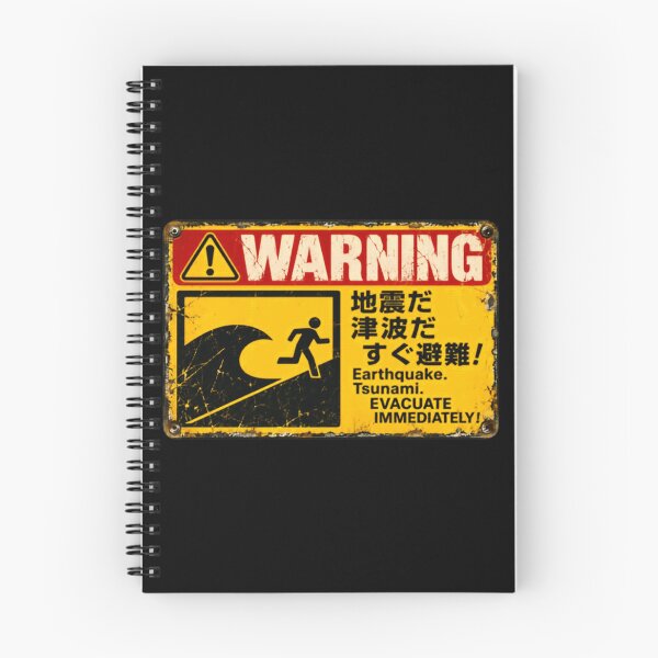 Item preview, Warning Earthquake Tsunami Evacuate Immediately Japan Emergency Disaster Safety designed and sold by NightGlyph.