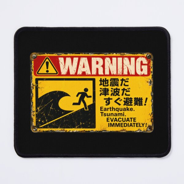Item preview, Warning Earthquake Tsunami Evacuate Immediately Japan Emergency Disaster Safety designed and sold by NightGlyph.