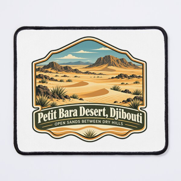 Item preview, Petit Bara Desert, Djibouti Open Sands Between Dry Hills Travel Explorer Souvenir designed and sold by HumansStuck12.
