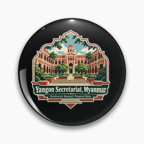 Item preview, Yangon Secretariat, Myanmar Brickwork Beneath Tropical Skies Travel Landmark Architecture Souvenir designed and sold by JonesFlora2025.