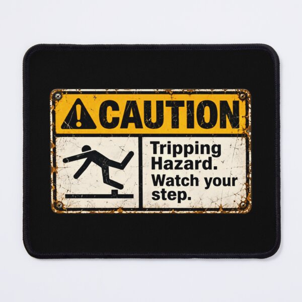 Item preview, Caution Tripping Hazard. Watch Your Step. Safety Warning Funny Gag designed and sold by NightGlyph.