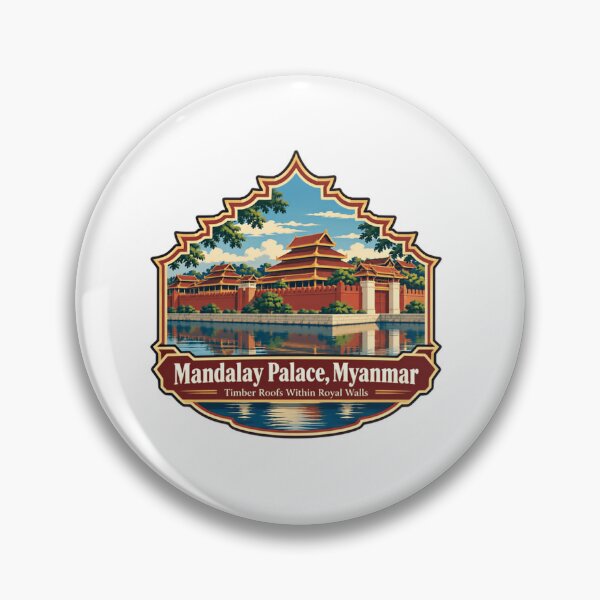 Artikelvorschau, Mandalay-Palast, Myanmar: Holzdächer innerhalb der königlichen Mauern – Königlicher Palast, Südostasien, Reiseziel entworfen und verkauft von SkeletonsDanger.