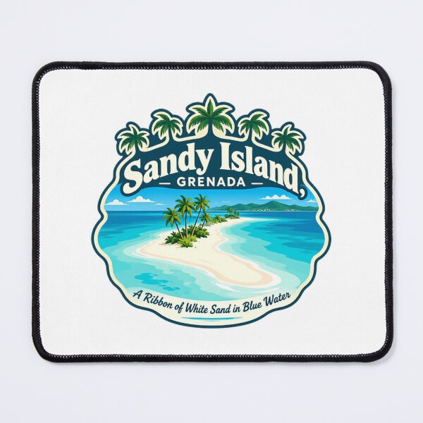 Item preview, Sandy Island, Grenada A Ribbon Of White Sand In Blue Water Caribbean Traveler Vacationer Souvenir designed and sold by NeedForParks.
