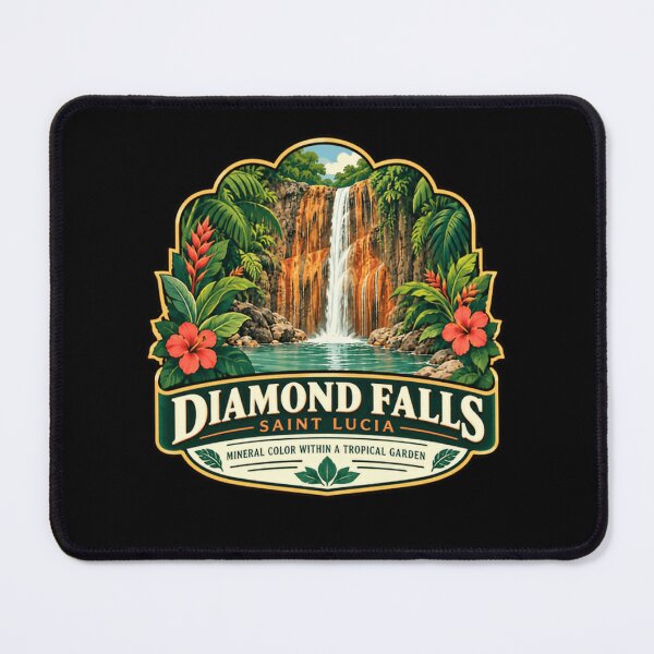 Item preview, Diamond Falls Saint Lucia Mineral Color Within A Tropical Garden Caribbean Travel Vacation Souvenir Island Destination designed and sold by JonesFlora2025.