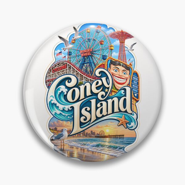 Item preview, Coney Island New York Wonder Wheel Cyclone Boardwalk and Atlantic Ocean designed and sold by Places On Earth.