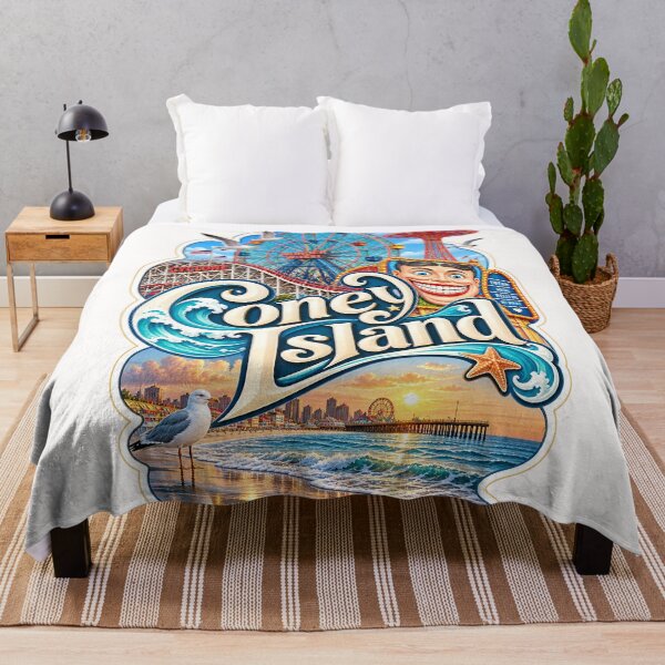 Item preview, Coney Island New York Wonder Wheel Cyclone Boardwalk and Atlantic Ocean designed and sold by Places On Earth.