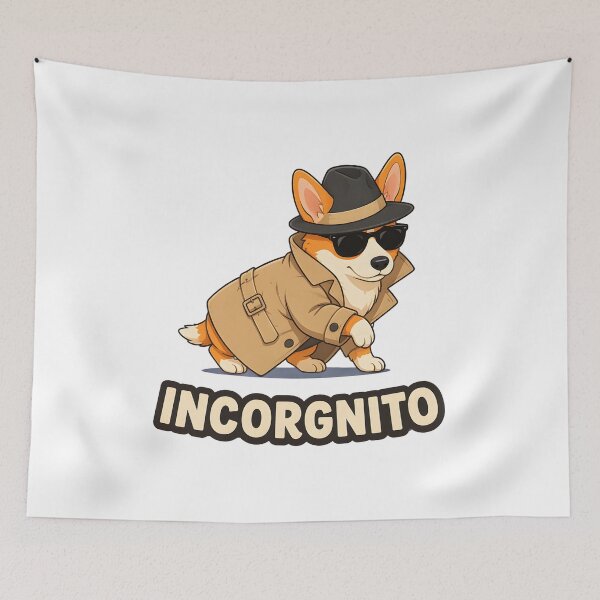 Item preview, incorgnito corgi dog sunglasses funny pet lover designed and sold by SketchDrSketch.